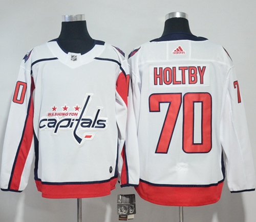 Adidas Capitals #70 Braden Holtby White Road Authentic Stitched NHL Jersey Adidas Capitals #70 Braden Holtby White Road Authentic Stitched NHL Jersey