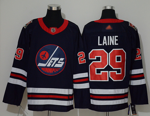 Adidas Jets #29 Patrik Laine Navy Blue Authentic 2019 Heritage Classic Stitched NHL Jersey