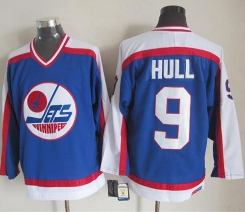 Jets #9 Bobby Hull Blue/White CCM Throwback Stitched NHL Jersey Jets #9 Bobby Hull Blue/White CCM Throwback Stitched NHL Jersey