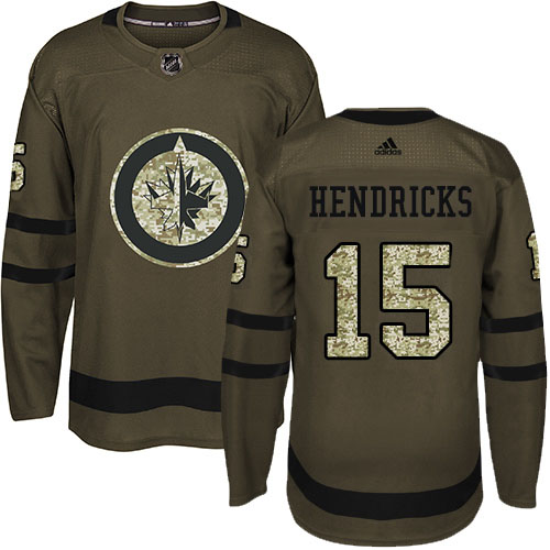 Adidas Jets #15 Matt Hendricks Green Salute To Service Stitched NHL Jersey