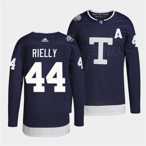 Men's Toronto Maple Leafs #44 Morgan Rielly Kerfoot 2022 Heritage Classic Navy Stitched Jersey Men's Toronto Maple Leafs #44 Morgan Rielly Kerfoot 2022 Heritage Classic Navy Stitched Jersey