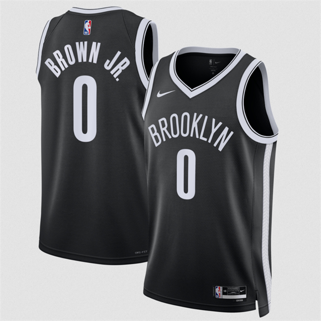 Men's Brooklyn Nets #0 Mikel Brown Jr2026 Draft Icon Edition Stitched Basketball Jersey