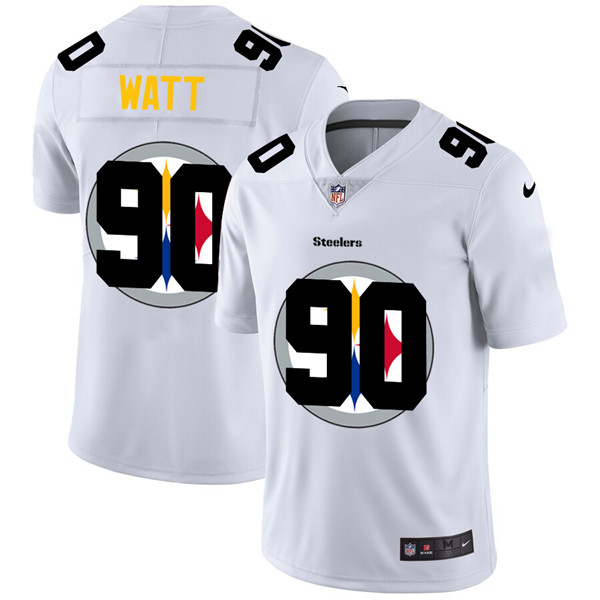 Men's Pittsburgh Steelers #90 T. J. Watt White NFL Stitched Jersey