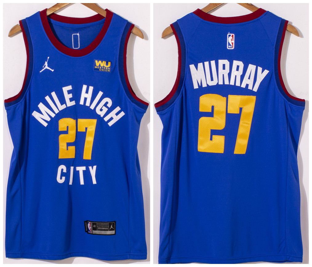 Men's Denver Nuggets #27 Jamal Murray Blue Stitched Jersey Men's Denver Nuggets #27 Jamal Murray Blue Stitched Jersey