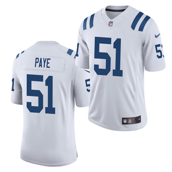 Men's Indianapolis Colts #51 Kwity Paye White NFL 2021 Draft Vapor Untouchable Limited Stitched Jersey