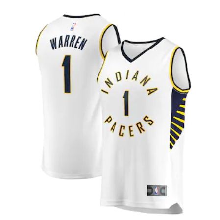 Men's Indiana Pacers #1 T.J. Warren White NBA Stitched Jersey Men's Indiana Pacers #1 T.J. Warren White NBA Stitched Jersey