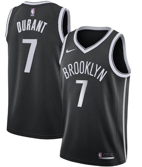 Men's Brooklyn Nets #7 Kevin Durant Black NFL Icon Edition Swingman Stitched Jersey
