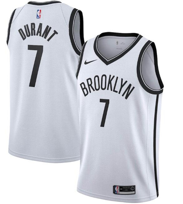 Men's Brooklyn Nets #7 Kevin Durant White NFL Association Edition Swingman Stitched Jersey