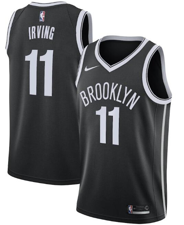 Men's Brooklyn Nets #11 Kyrie Irving Black NFL Icon Edition Swingman Stitched Jersey