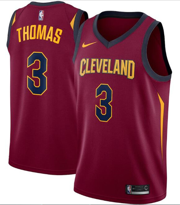 Men's Cleveland Cavaliers Red #3 Isaiah Thomas Icon Edition Swingman Stitched Jersey