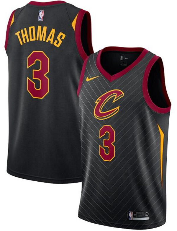 Men's Cleveland Cavaliers Black #3 Isaiah Thomas Statement Edition Swingman Stitched Jersey