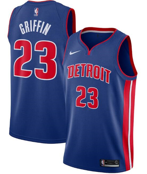 Men's Detroit Pistons #23 Blake Griffin Blue NBA Icon Edition Stitched Swingman Jersey
