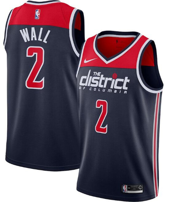 Men's Washington Wizards #2 John Wall Navy NBA Statement Edition Swingman Stitched Jersey