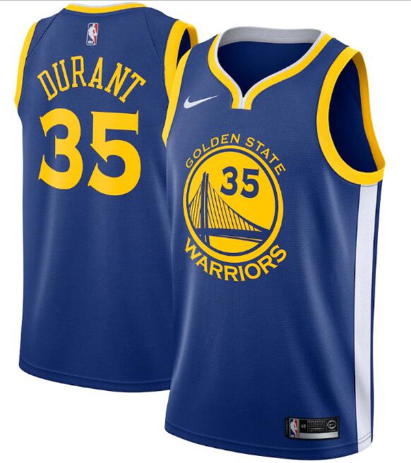 Men's Golden State Warriors #35 Kevin Durant Royal NBA Icon Edition Swingman Stitched Jersey