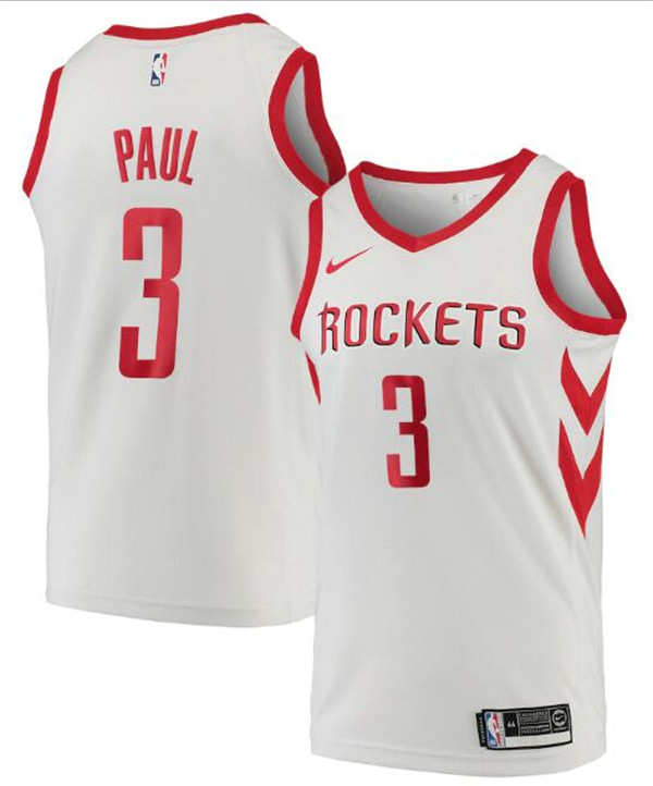 Men's Houston Rockets #3 Chris Paul White NBA Association Edition Swingman Stitched Jersey