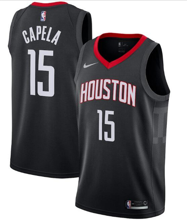 Men's Houston Rockets #15 Clint Capela Black NBA Statement Edition Stitched Jersey