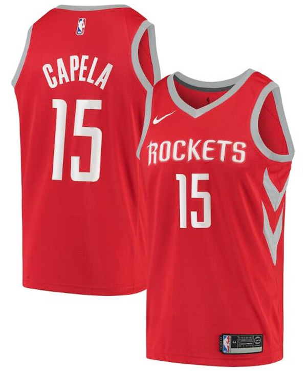 Men's Houston Rockets #15 Clint Capela Red NBA Icon Edition Stitched Jersey