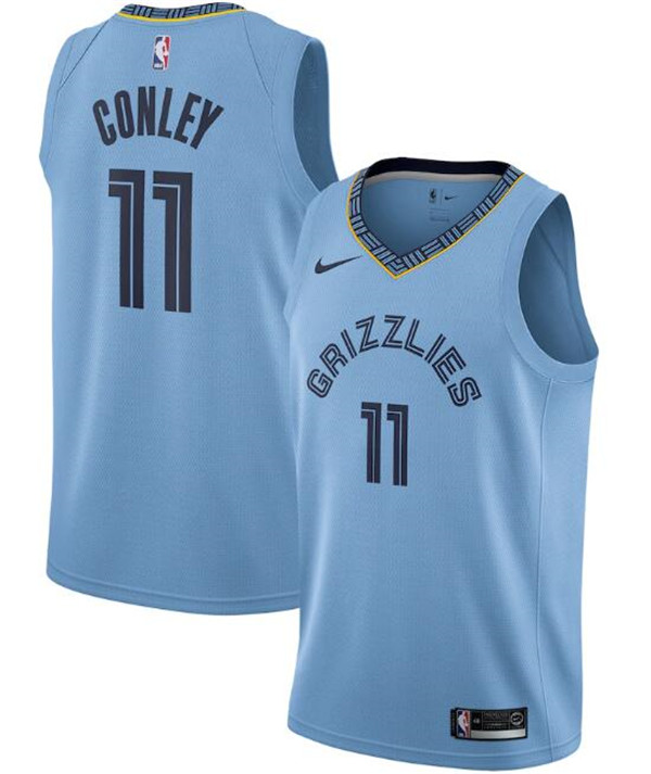 Men's Memphis Grizzlies #11 Mike Conley Light Blue NBA Statement Edition Stitched Jersey