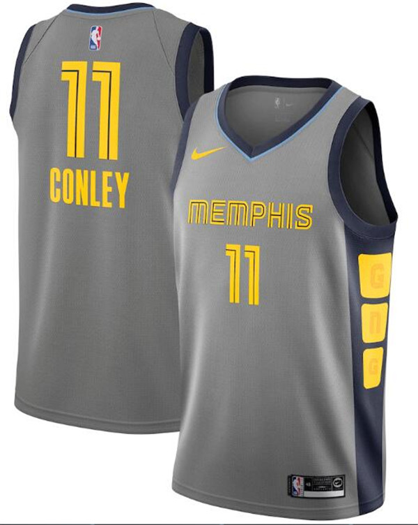 Men's Memphis Grizzlies #11 Mike Conley Grey NBA City Edition Stitched Swingman Jersey