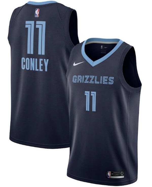 Men's Memphis Grizzlies #11 Mike Conley Navy NBA Icon Edition Stitched Swingman Jersey