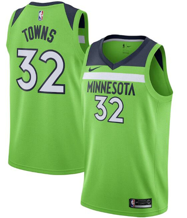 Men's Minnesota Timberwolves #32 Karl-Anthony Towns Green NBA Statement Edition Stitched Jersey
