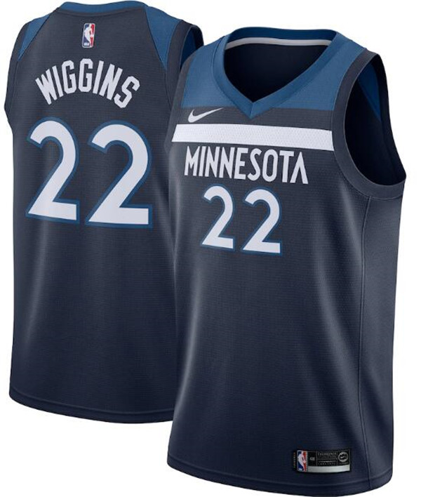 Men's Minnesota Timberwolves #22 Andrew Wiggins Navy NBA Icon Edition Stitched Jersey