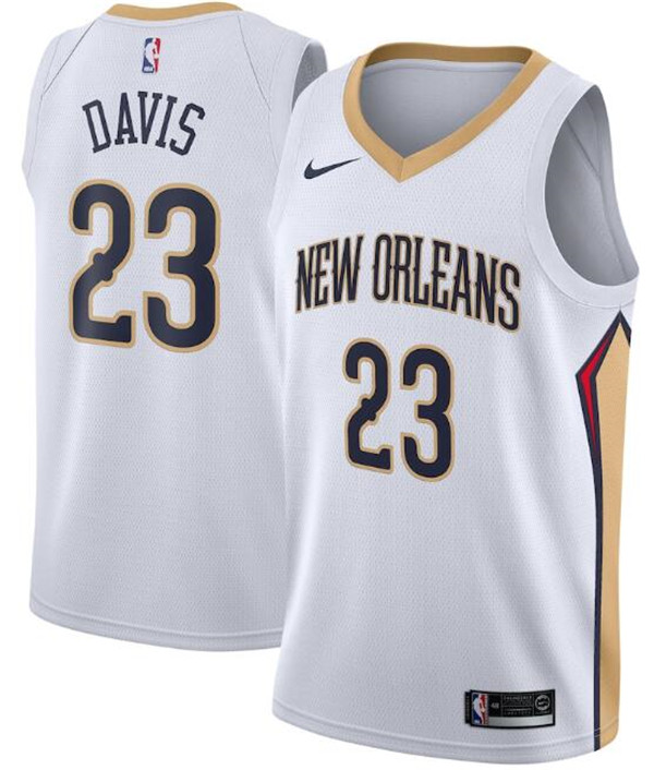 Men's New Orleans Pelicans #23 Anthony Davis White Association Edition Stitched Jersey Men's New Orleans Pelicans #23 Anthony Davis White Association Edition Stitched Jersey