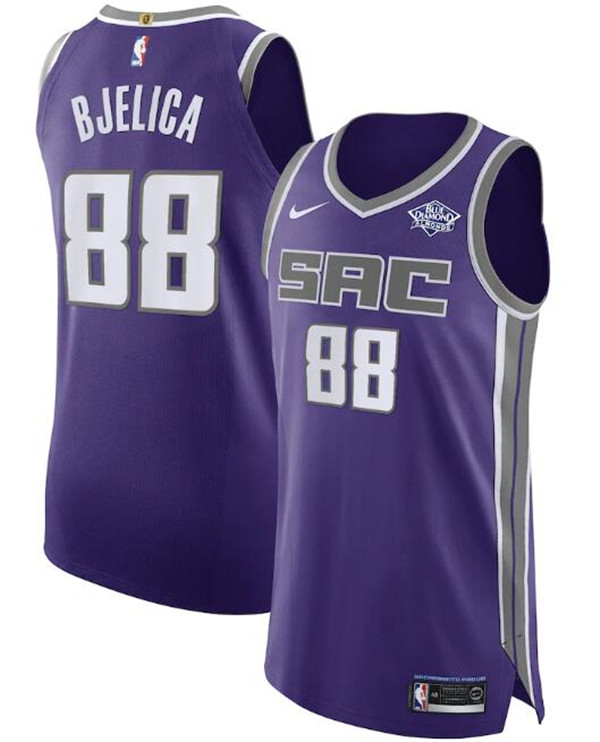 Men's Sacramento Kings #88 Nemanja Bjelica Purple NBA Icon Editon Stitched Jersey