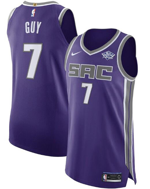 Men's Sacramento Kings #7 Kyle Guy Purple NBA Icon Edition Stitched Jersey