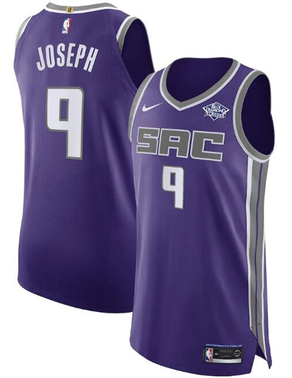 Men's Sacramento Kings #9 Cory Joseph Purple NBA Icon Edition Stitched Jersey