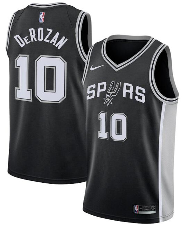Men's San Antonio Spurs #10 DeMar DeRozan Black NBA Icon Edition Swingman Stitched Jersey