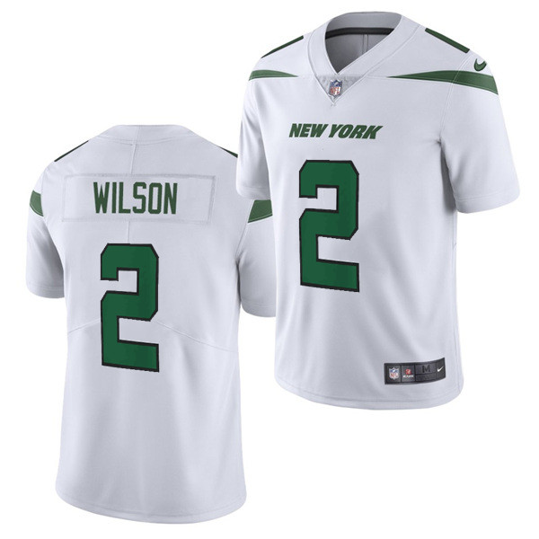 Men's New York Jets #2 Zach Wilson White NFL 2021 Draft Vapor Untouchable Limited Stitched Jersey
