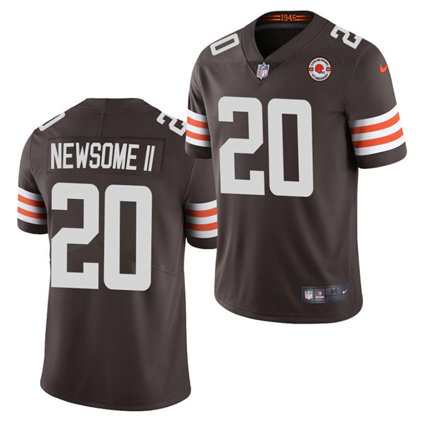 Men's Cleveland Browns #20 Greg Newsome II 2021 Brown NFL 75th Anniversary Vapor Untouchable Limited Stitched Jersey