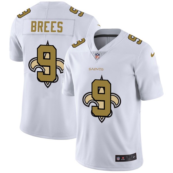 Men's New Orleans Saints #9 Drew Brees White NFL Stitched Jersey