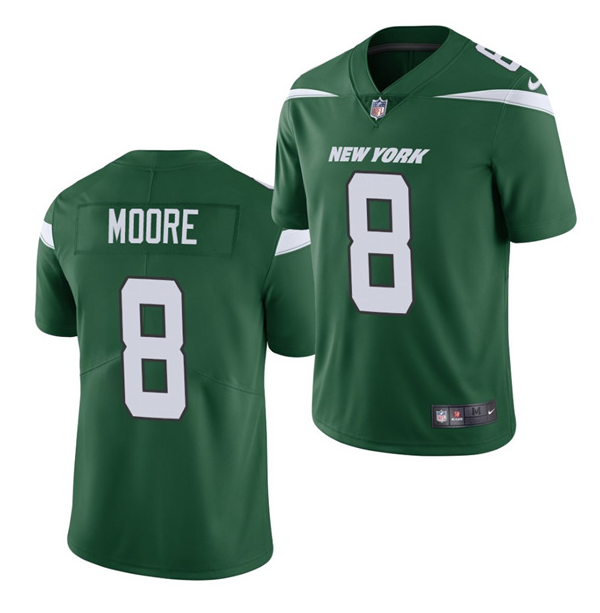 Men's New York Jets #8 Elijah Moore 2021 Green NFL Vapor Untouchable Limited Stitched Jersey