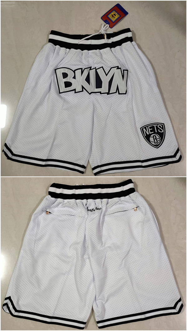 Men's Brooklyn Nets White Shorts (Run Small) Men's Brooklyn Nets White Shorts (Run Small)