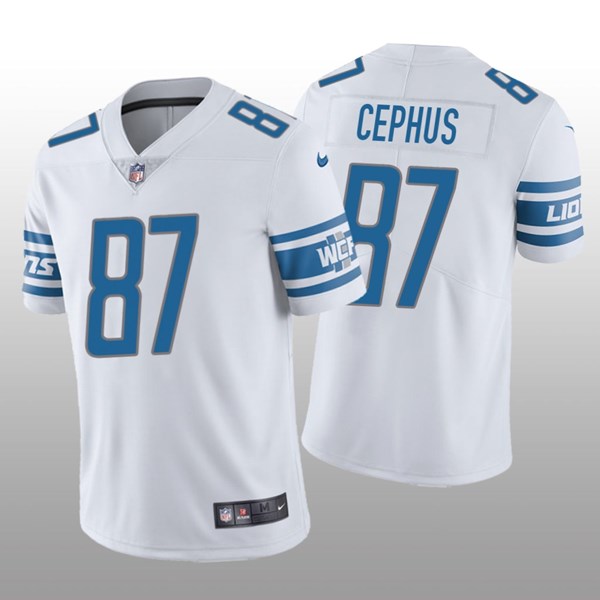 Men's Detroit Lions #87 Quintez Cephus White NFL Vapor Untouchable Limited Stitched Jersey