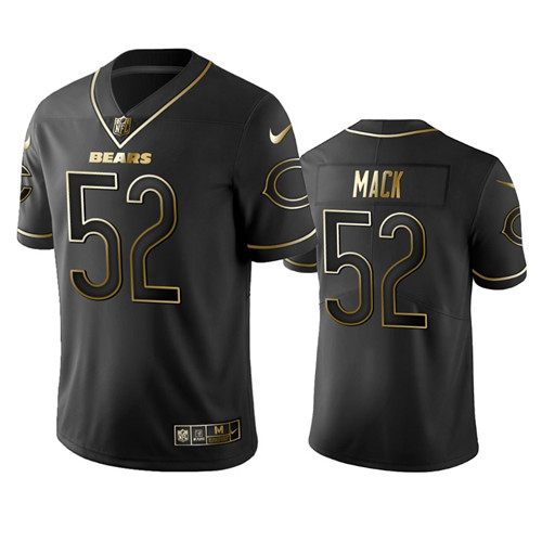 Men's Chicago Bears #52 Khalil Mack Black 2019 Golden Edition Limited Stitched NFL Jersey Men's Chicago Bears #52 Khalil Mack Black 2019 Golden Edition Limited Stitched NFL Jersey
