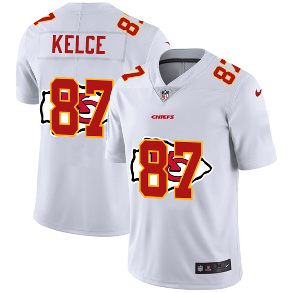 Men's Kansas City Chiefs #87 Travis Kelce White NFL Stitched Jersey