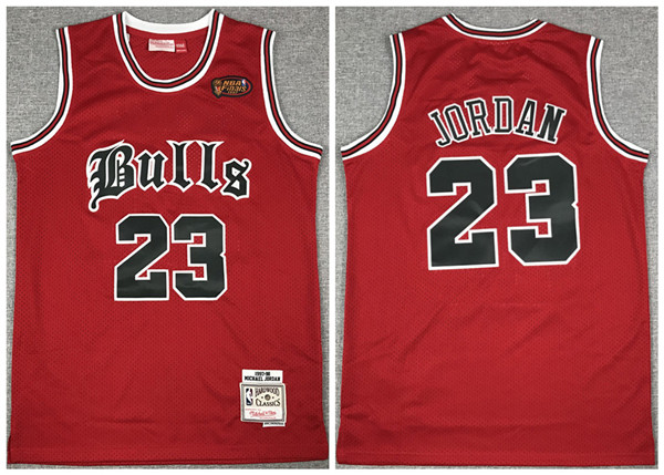 Men's Chicago Bulls #23 Michael Jordan 1997-98 Red NBA Throwback Stitched Jersey