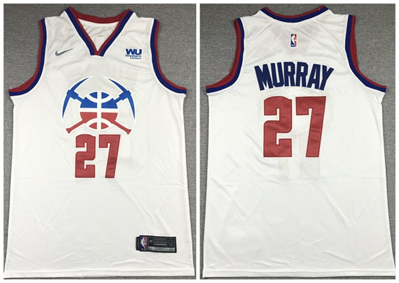 Men's Denver Nuggets #27 Jamal Murray White Stitched Jersey Men's Denver Nuggets #27 Jamal Murray White Stitched Jersey