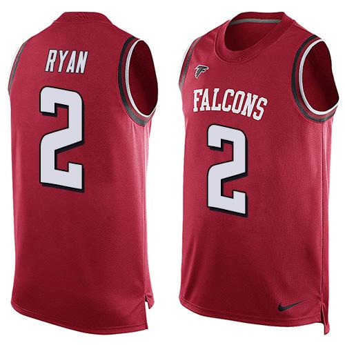 Nike Falcons #2 Matt Ryan Red Team Color Men's Stitched NFL Limited Tank Top Jersey Nike Falcons #2 Matt Ryan Red Team Color Men's Stitched NFL Limited Tank Top Jersey