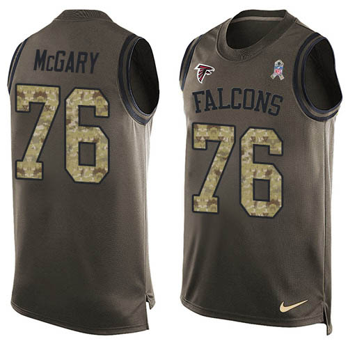 Nike Falcons #76 Kaleb McGary Green Men's Stitched NFL Limited Salute To Service Tank Top Jersey Nike Falcons #76 Kaleb McGary Green Men's Stitched NFL Limited Salute To Service Tank Top Jersey