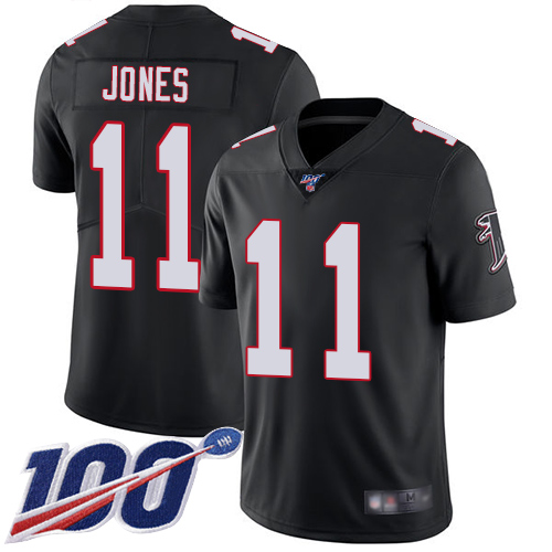 Nike Falcons #11 Julio Jones Black Alternate Men's Stitched NFL 100th Season Vapor Limited Jersey Nike Falcons #11 Julio Jones Black Alternate Men's Stitched NFL 100th Season Vapor Limited Jersey