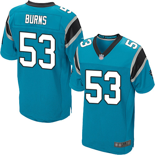 Nike Panthers #53 Brian Burns Blue Alternate Men's Stitched NFL Elite Jersey Nike Panthers #53 Brian Burns Blue Alternate Men's Stitched NFL Elite Jersey