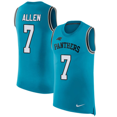 Nike Panthers #7 Kyle Allen Blue Alternate Men's Stitched NFL Limited Rush Tank Top Jersey Nike Panthers #7 Kyle Allen Blue Alternate Men's Stitched NFL Limited Rush Tank Top Jersey