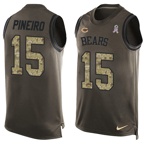Nike Bears #15 Eddy Pineiro Green Men's Stitched NFL Limited Salute To Service Tank Top Jersey Nike Bears #15 Eddy Pineiro Green Men's Stitched NFL Limited Salute To Service Tank Top Jersey