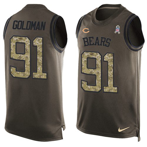 Nike Bears #91 Eddie Goldman Green Men's Stitched NFL Limited Salute To Service Tank Top Jersey Nike Bears #91 Eddie Goldman Green Men's Stitched NFL Limited Salute To Service Tank Top Jersey