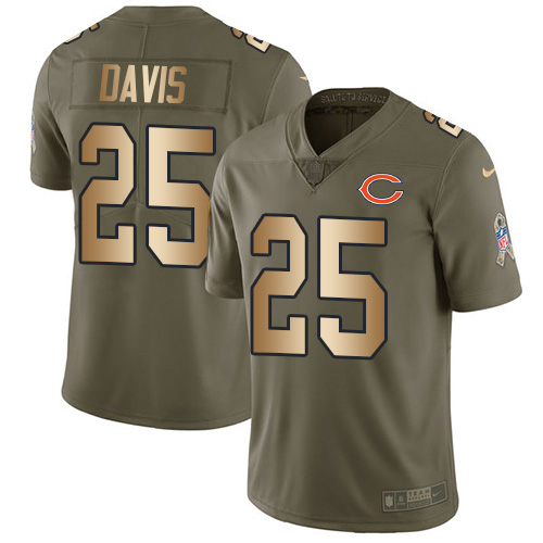 Nike Bears #25 Mike Davis Olive/Gold Men's Stitched NFL Limited 2017 Salute To Service Jersey Nike Bears #25 Mike Davis Olive/Gold Men's Stitched NFL Limited 2017 Salute To Service Jersey