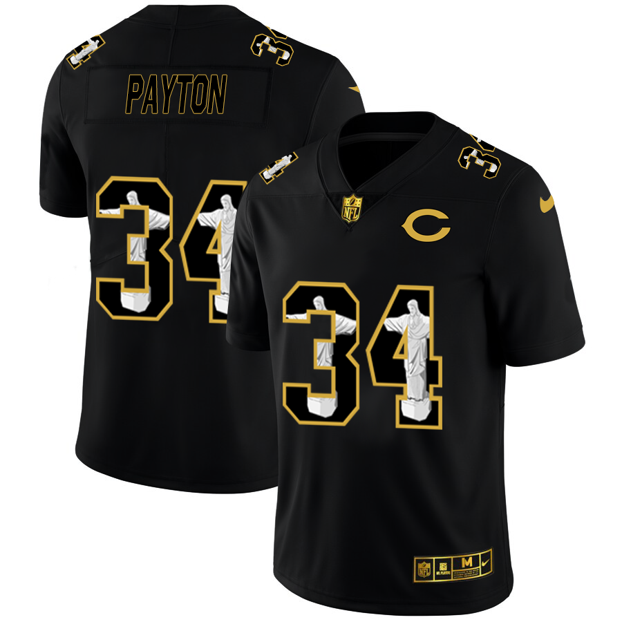 Chicago Bears #34 Walter Payton Men's Nike Carbon Black Vapor Cristo Redentor Limited NFL Jersey Chicago Bears #34 Walter Payton Men's Nike Carbon Black Vapor Cristo Redentor Limited NFL Jersey